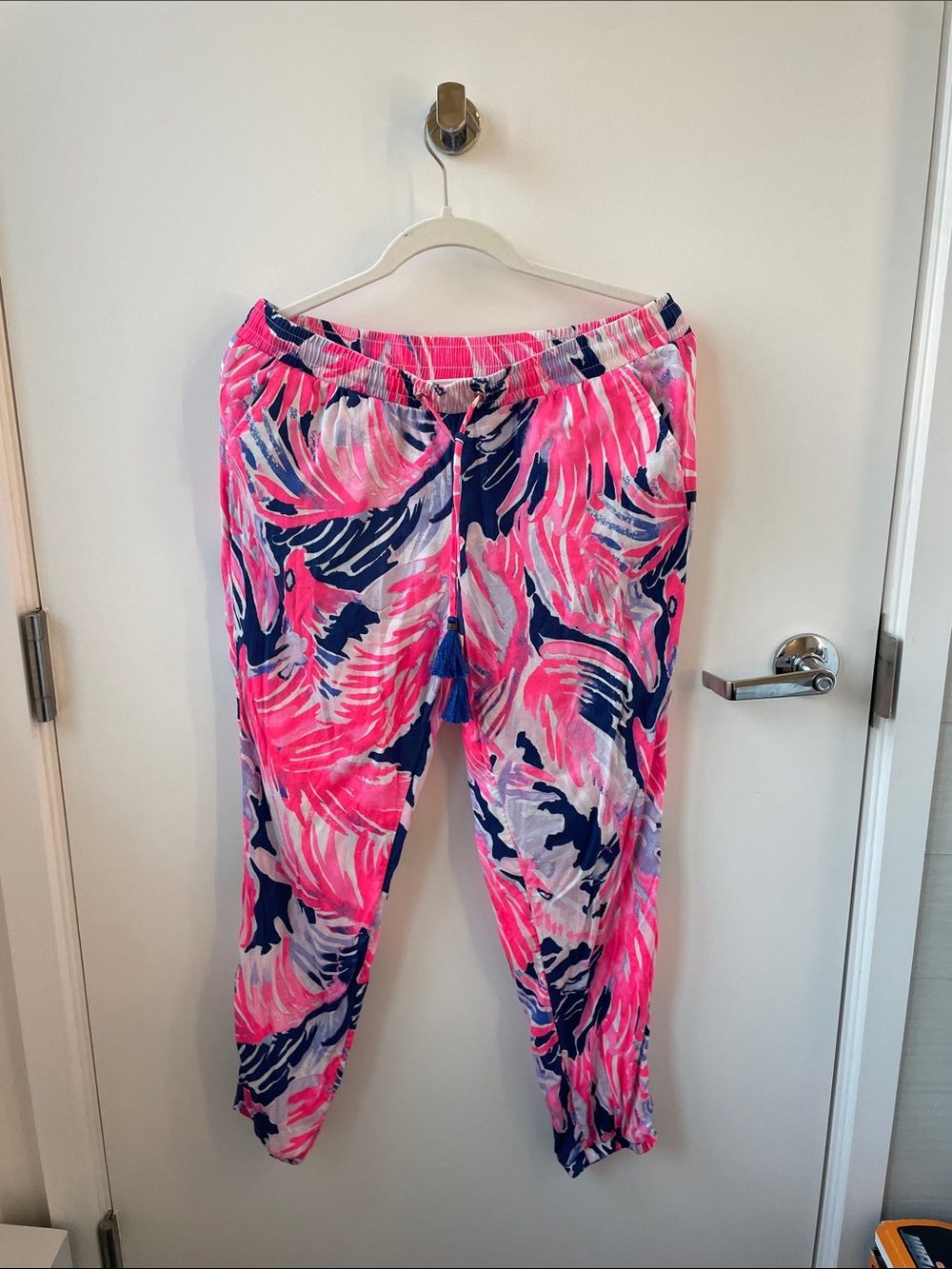 Lilly Pulitzer Neon Pink & Navy Tropical Joggers
